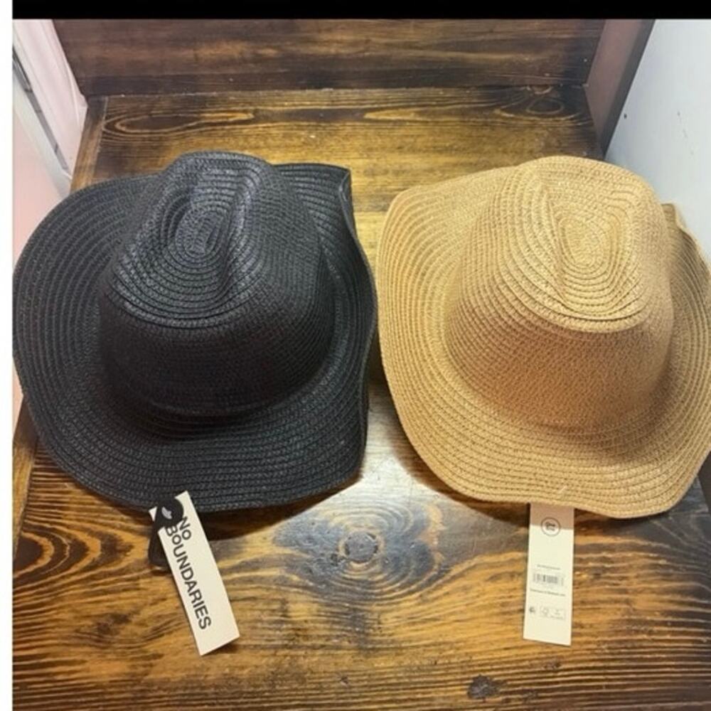 Set Of Time And Tru Black And Tan Hats
